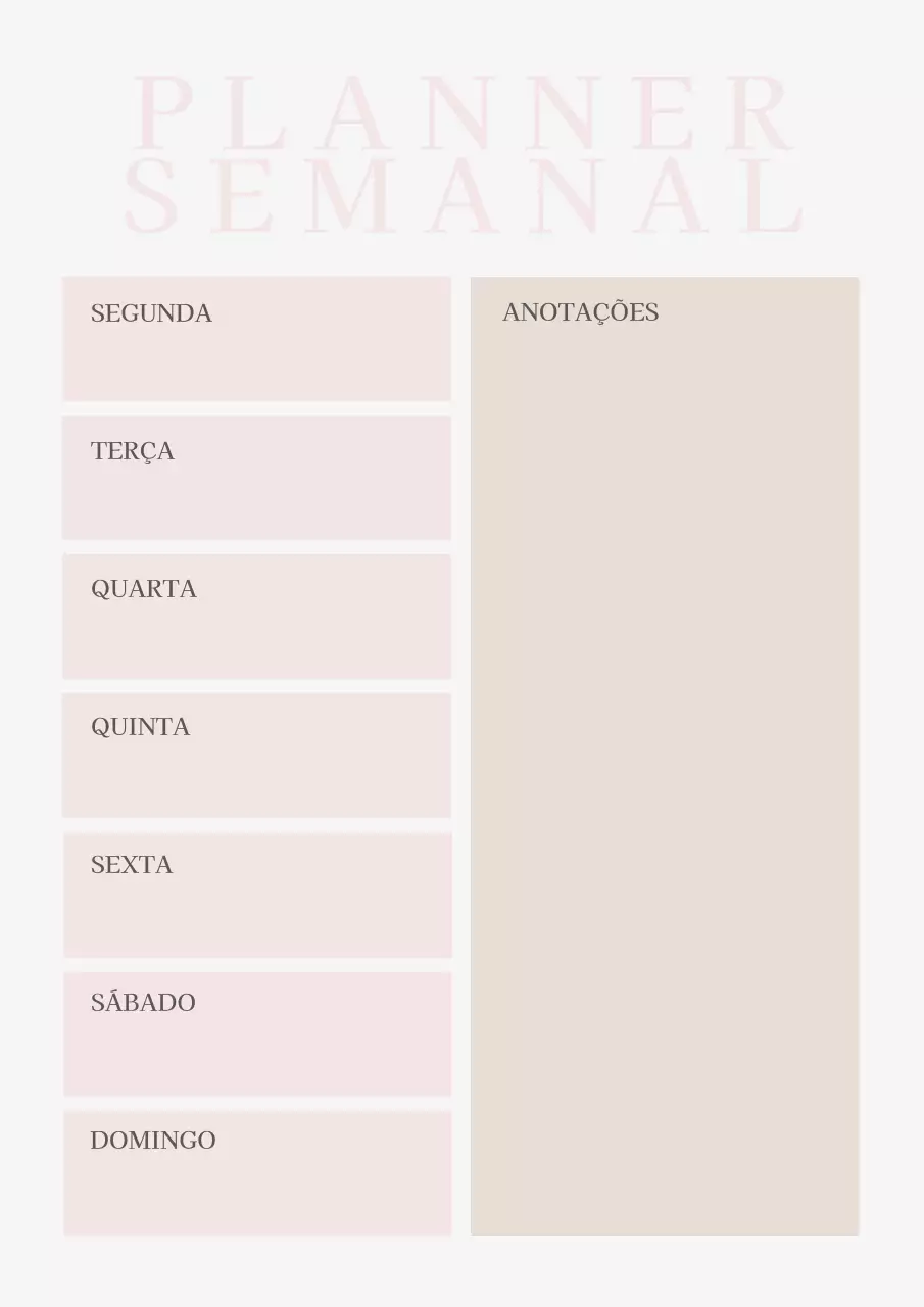 Cartaz Web Planejador Minimalista Rosa