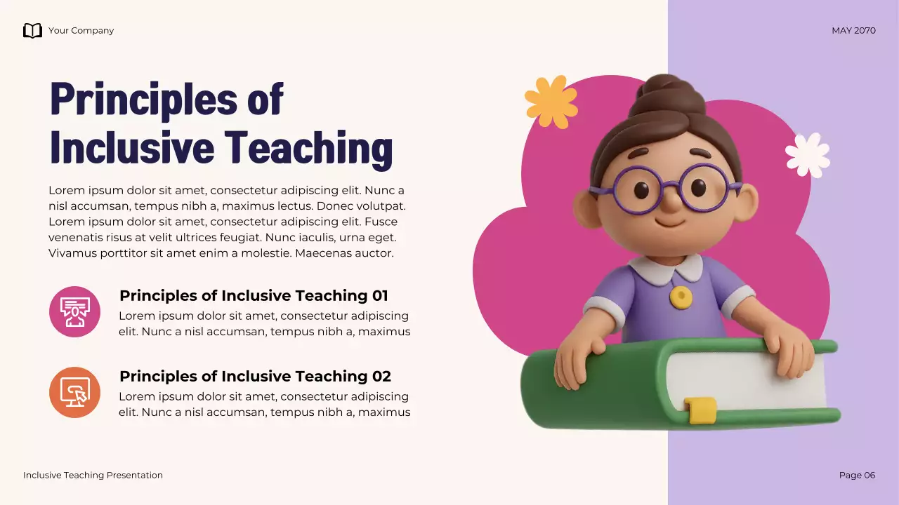 Navy Illustrative Modern Inclusive Teaching Presentation