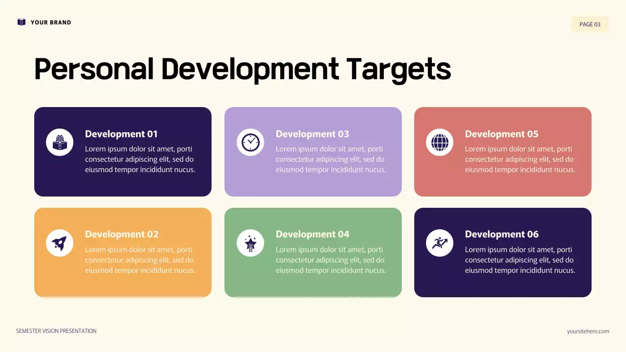 Purple and Orange 3D Illustration Personal Goals Presentation