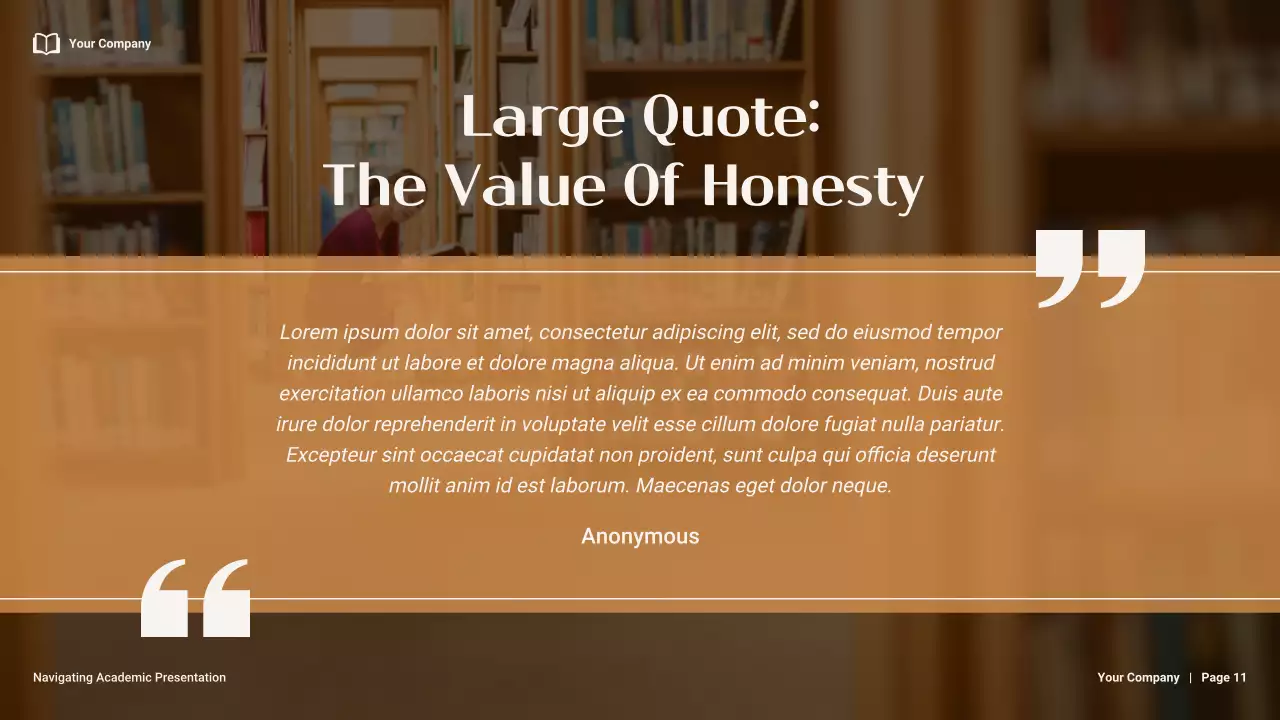 Brown and Orange Minimal Academic Integrity Lecture Presentation