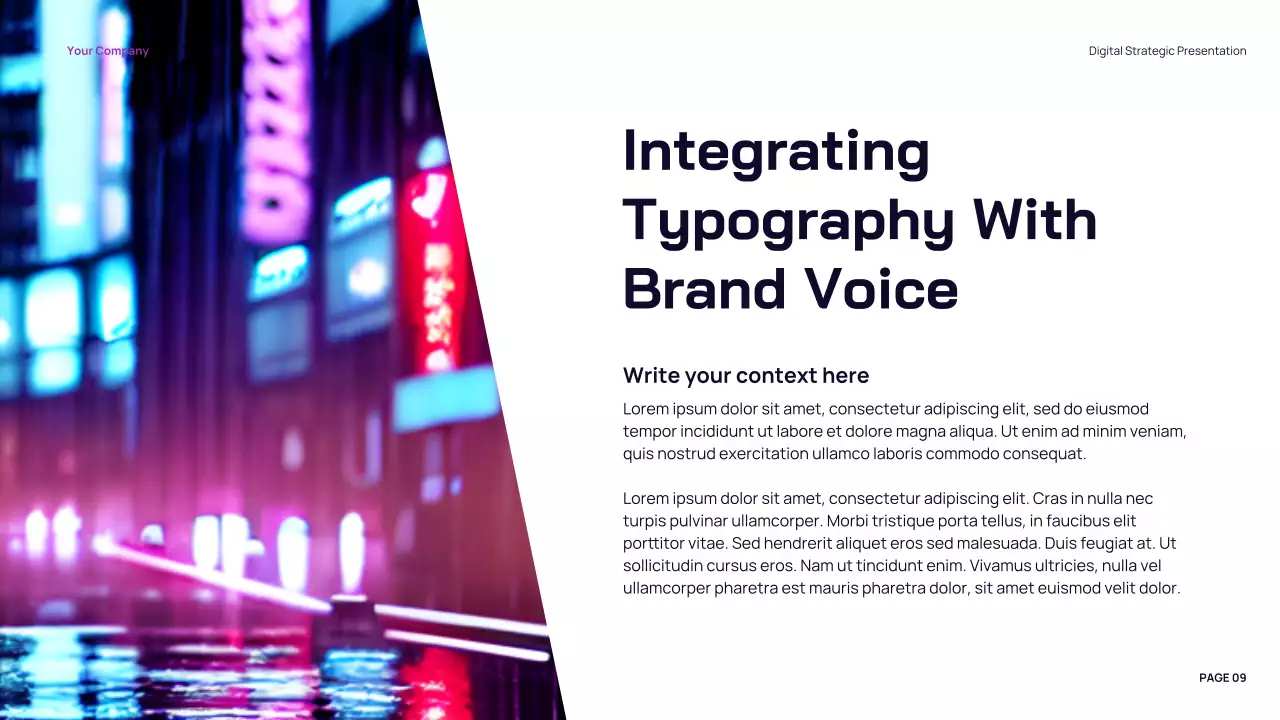 Blue Modern Digital Typography Strategy Presentation