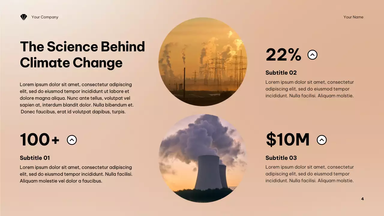 Orange Minimalist Climate Change Awareness Presentation