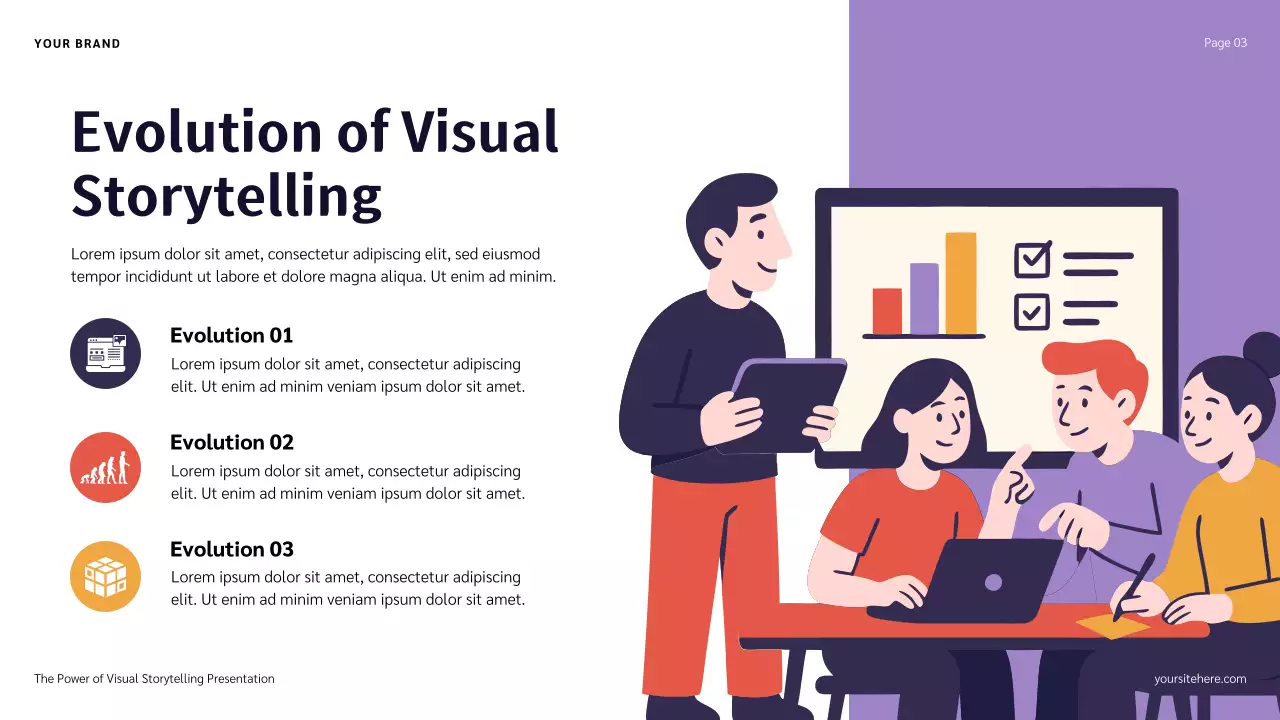 Blue Red and Orange Illustration Storytelling presentation