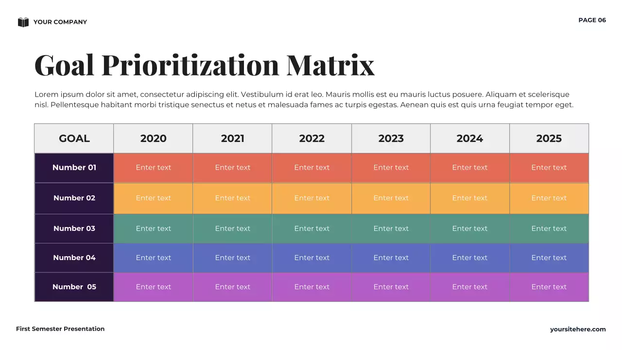 Navy Minimal University First Semester Vision Presentation