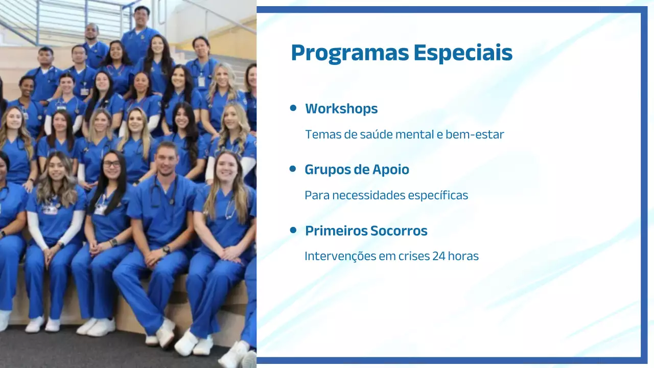 Apresentação do Anúncio de Saúde Mental Moderna Azul