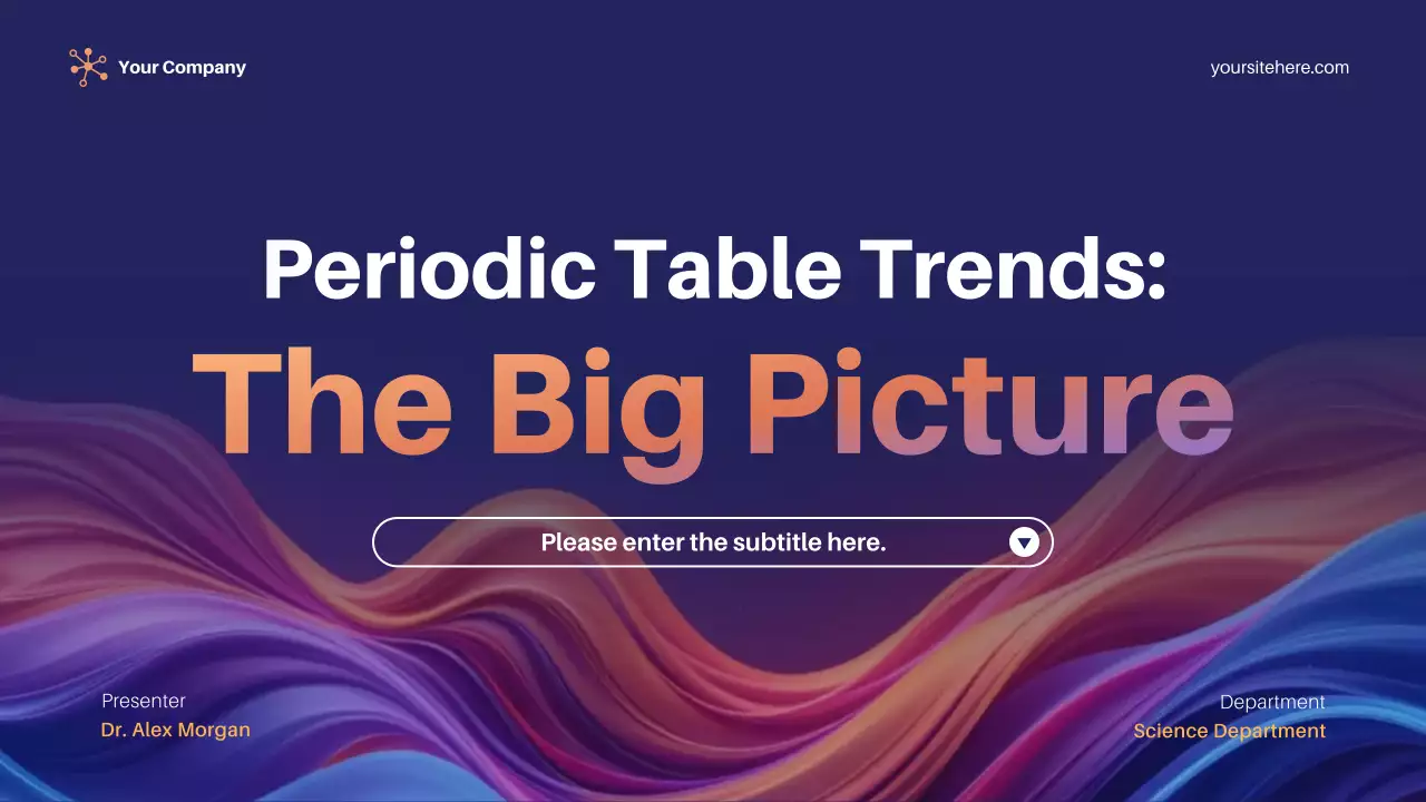 Purple Modern Periodic Table of Elements Science Lecture Presentation