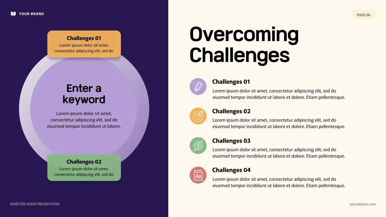 Purple and Orange 3D Illustration Personal Goals Presentation