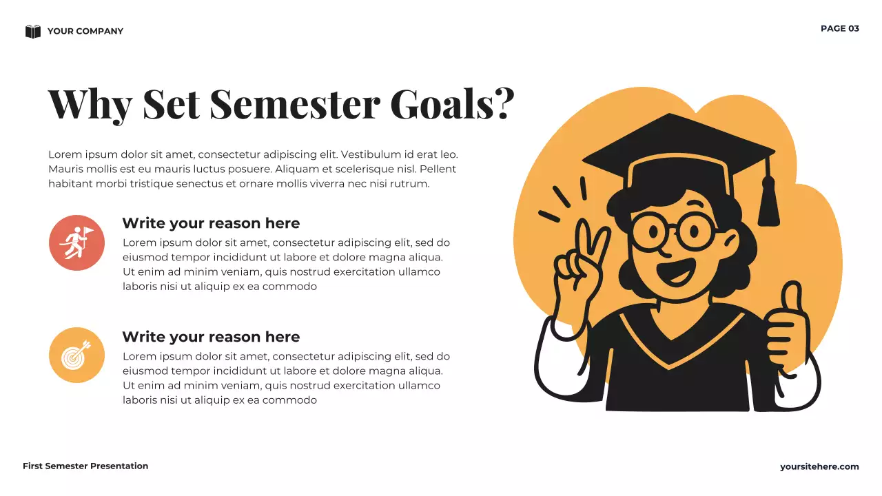 Navy Minimal University First Semester Vision Presentation