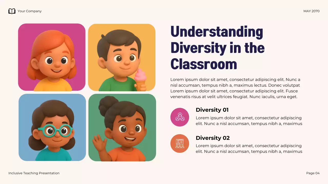 Navy Illustrative Modern Inclusive Teaching Presentation