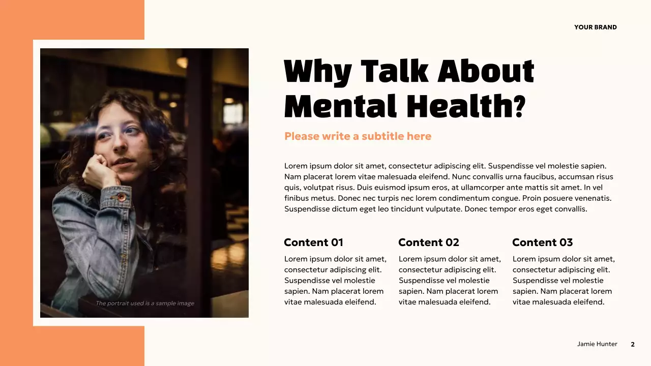 Orange Bold Mental Health Awareness Presentation