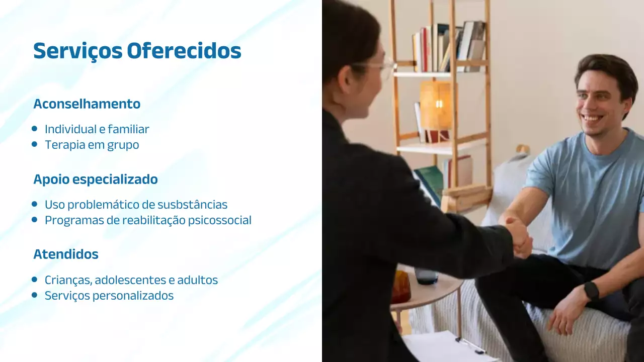 Apresentação do Anúncio de Saúde Mental Moderna Azul