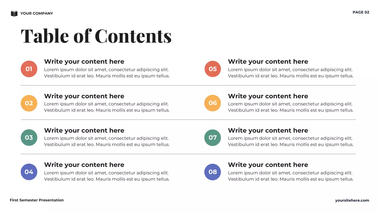 Navy Minimal University First Semester Vision Presentation