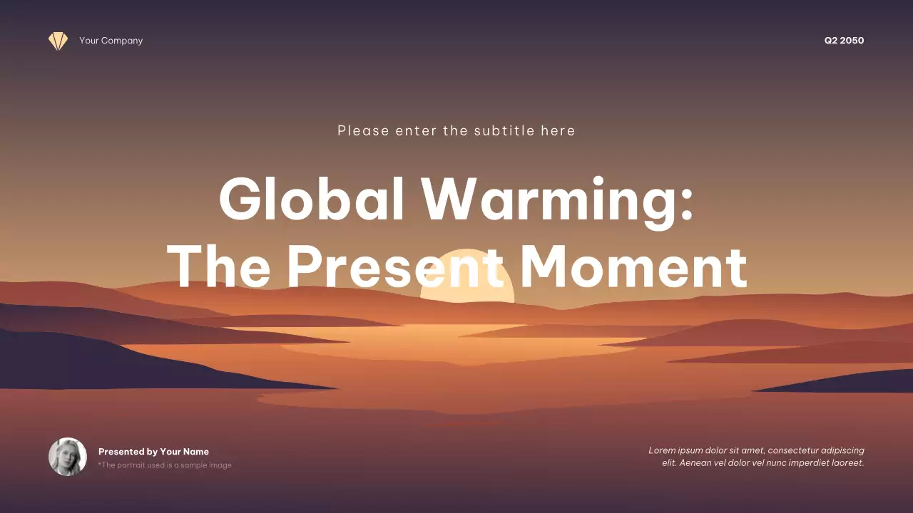 Orange Minimalist Climate Change Awareness Presentation