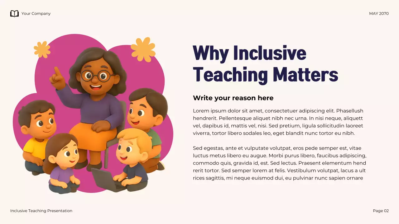 Navy Illustrative Modern Inclusive Teaching Presentation