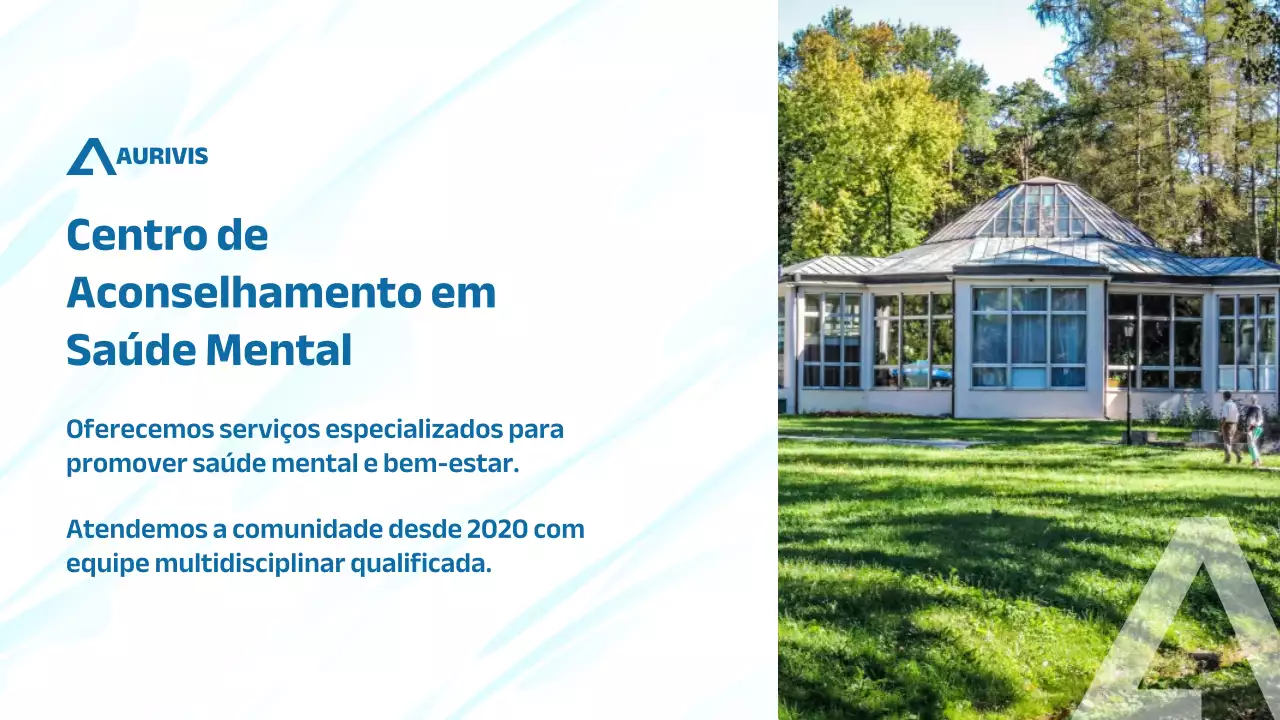 Apresentação do Anúncio de Saúde Mental Moderna Azul