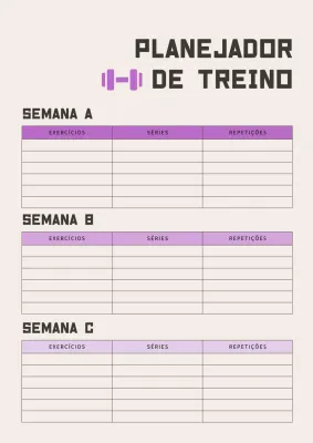 Pôster de planejador de condicionamento físico minimalista bege