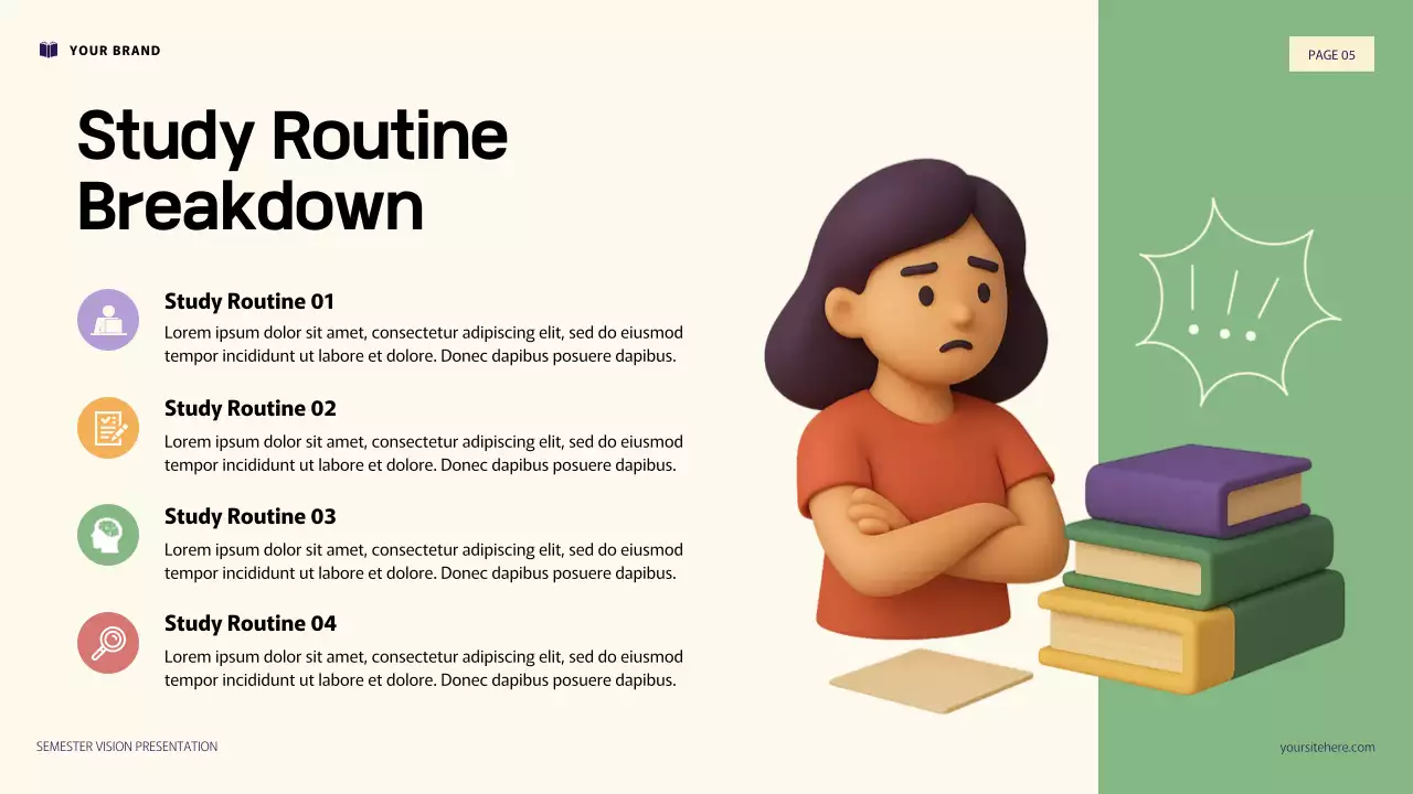 Purple and Orange 3D Illustration Personal Goals Presentation