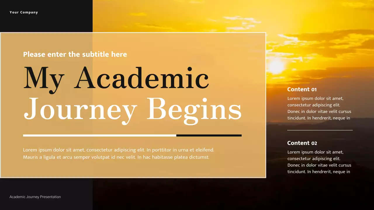 Yellow and Cream Minimalist Modern Academic Journey Presentation