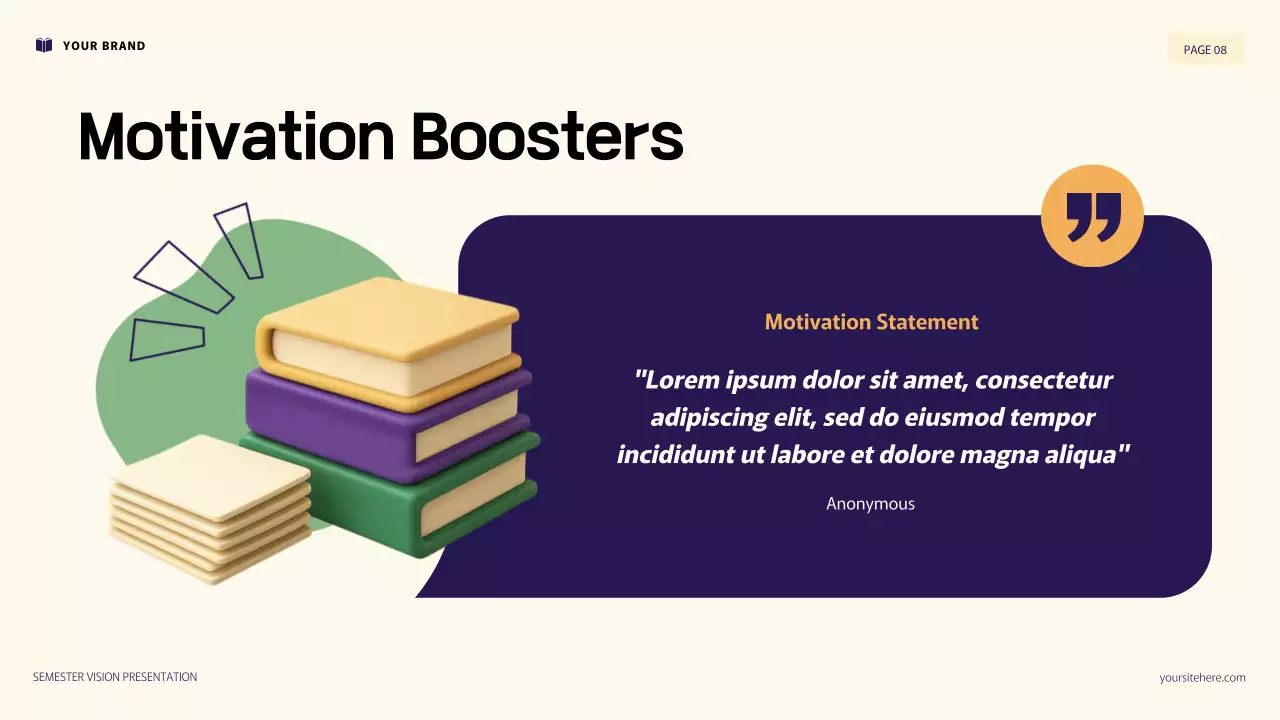 Purple and Orange 3D Illustration Personal Goals Presentation