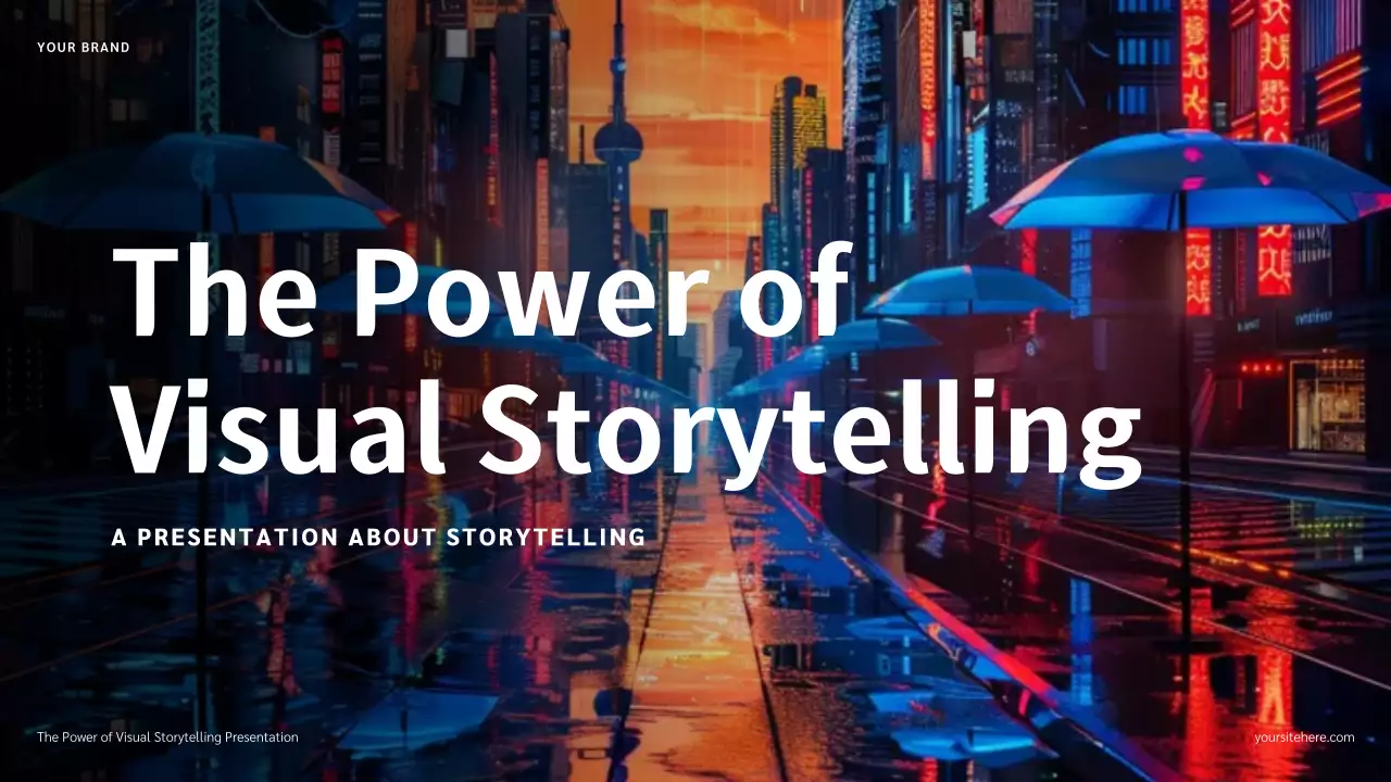 Blue Red and Orange Illustration Storytelling presentation