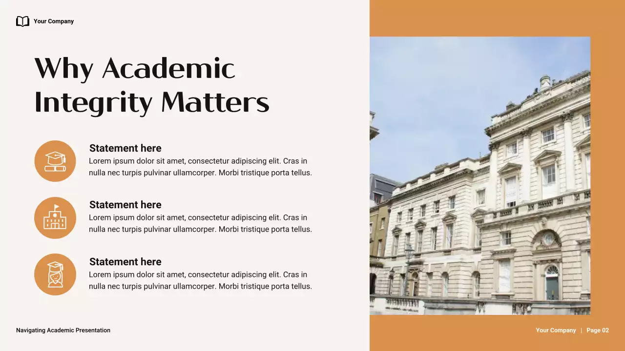 Brown and Orange Minimal Academic Integrity Lecture Presentation