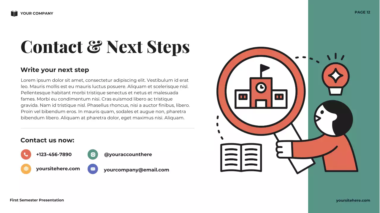 Navy Minimal University First Semester Vision Presentation