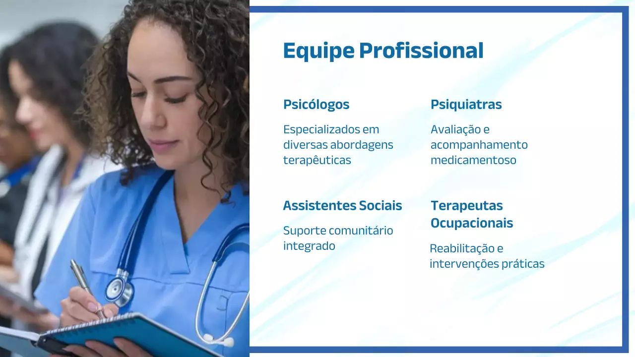 Apresentação do Anúncio de Saúde Mental Moderna Azul