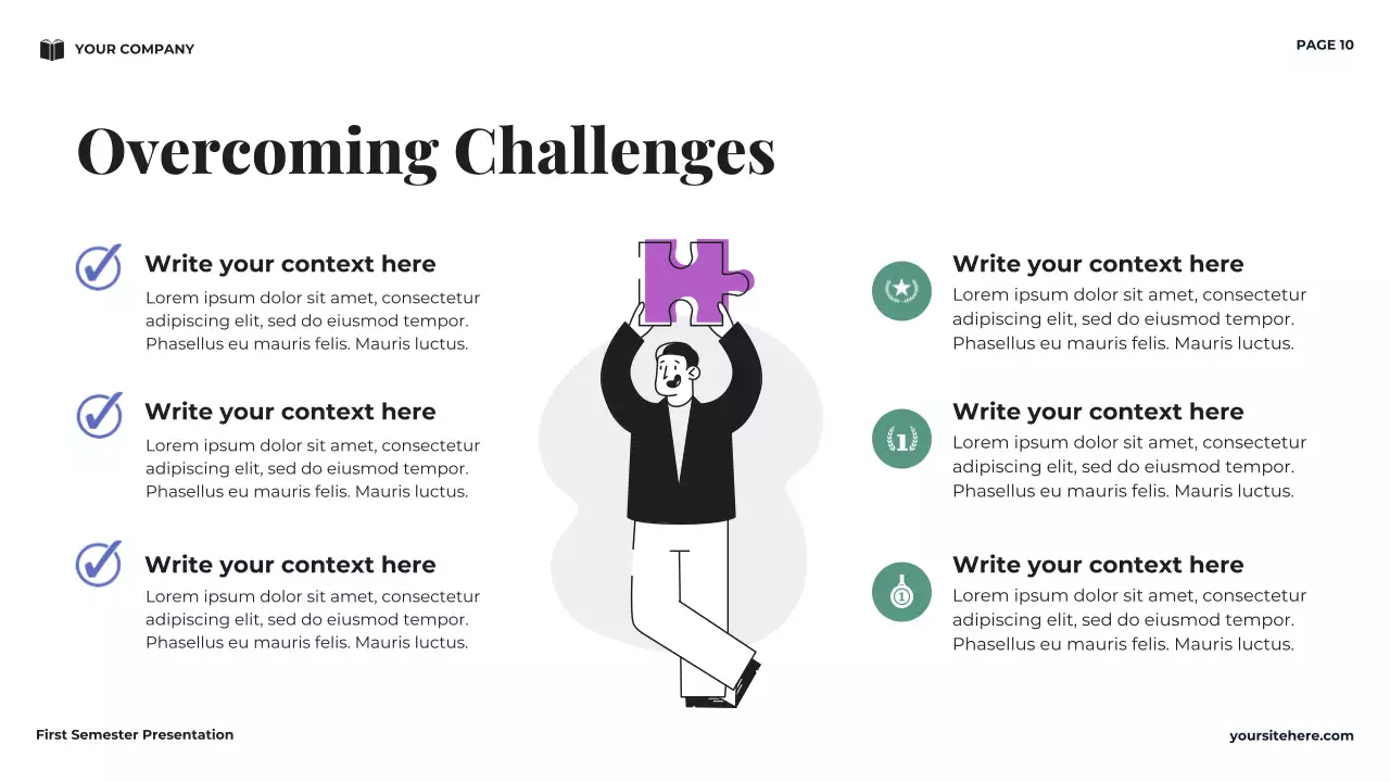 Navy Minimal University First Semester Vision Presentation