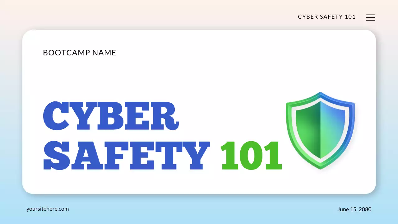 Green and Blue Cybersecurity Awareness Presentation