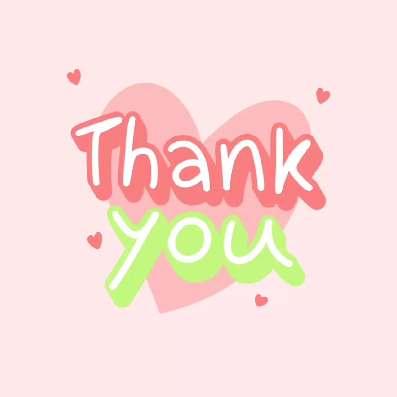 핑크 아기자기한 감사 엽서