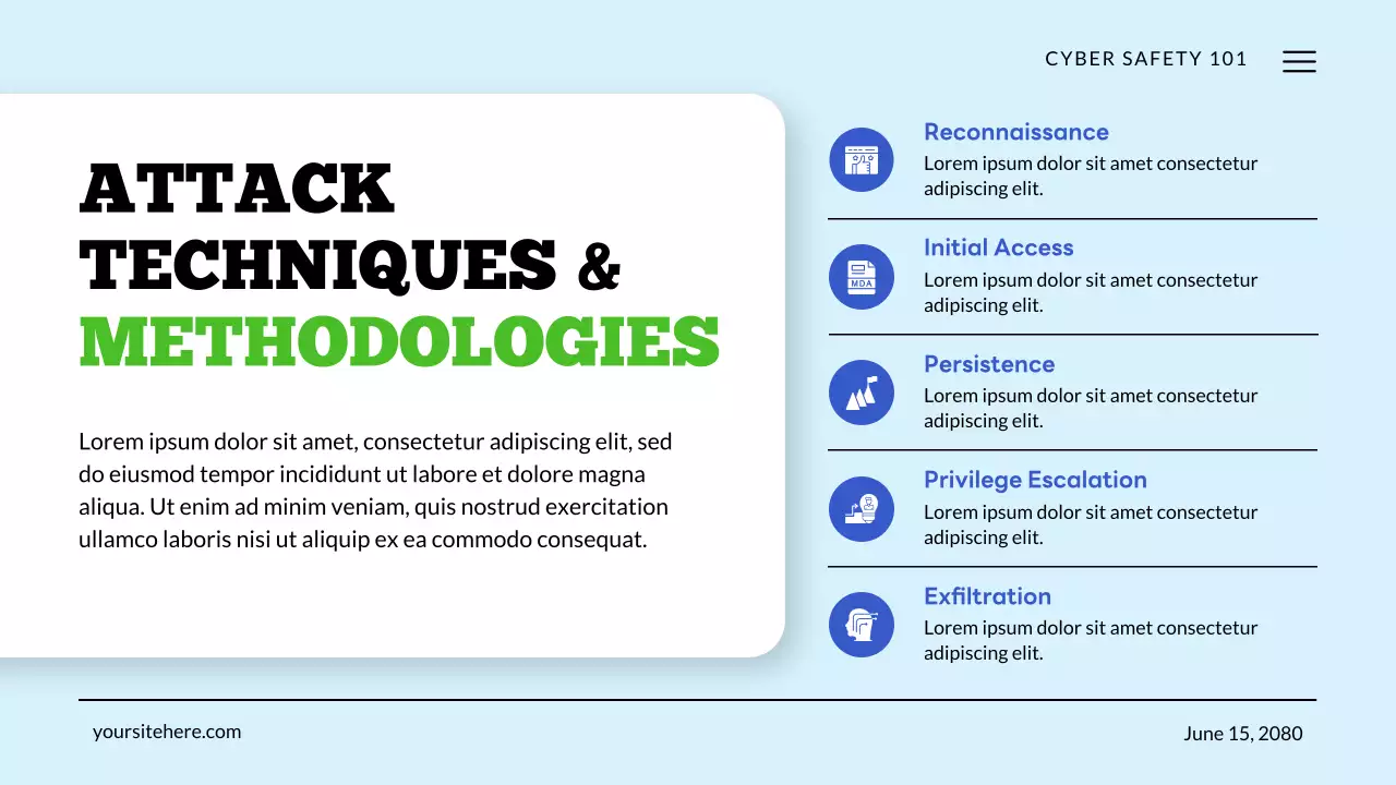 Apresentação de conscientização sobre segurança cibernética verde e azul