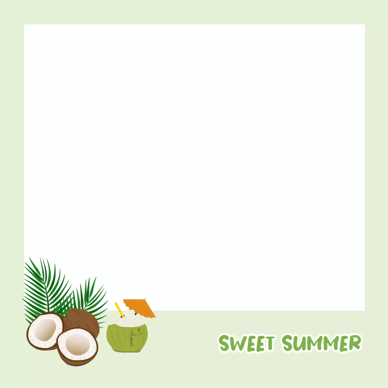 민트 아기자기한 여름 포토프레임