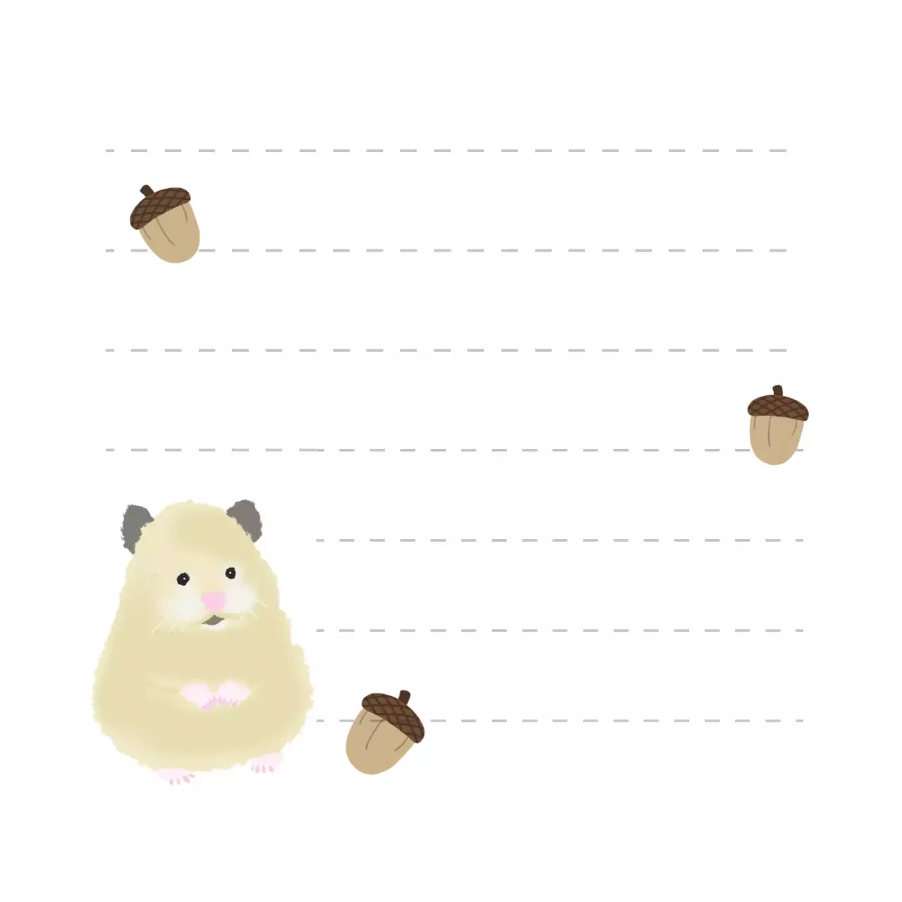 베이지 아기자기한 동물 메모지