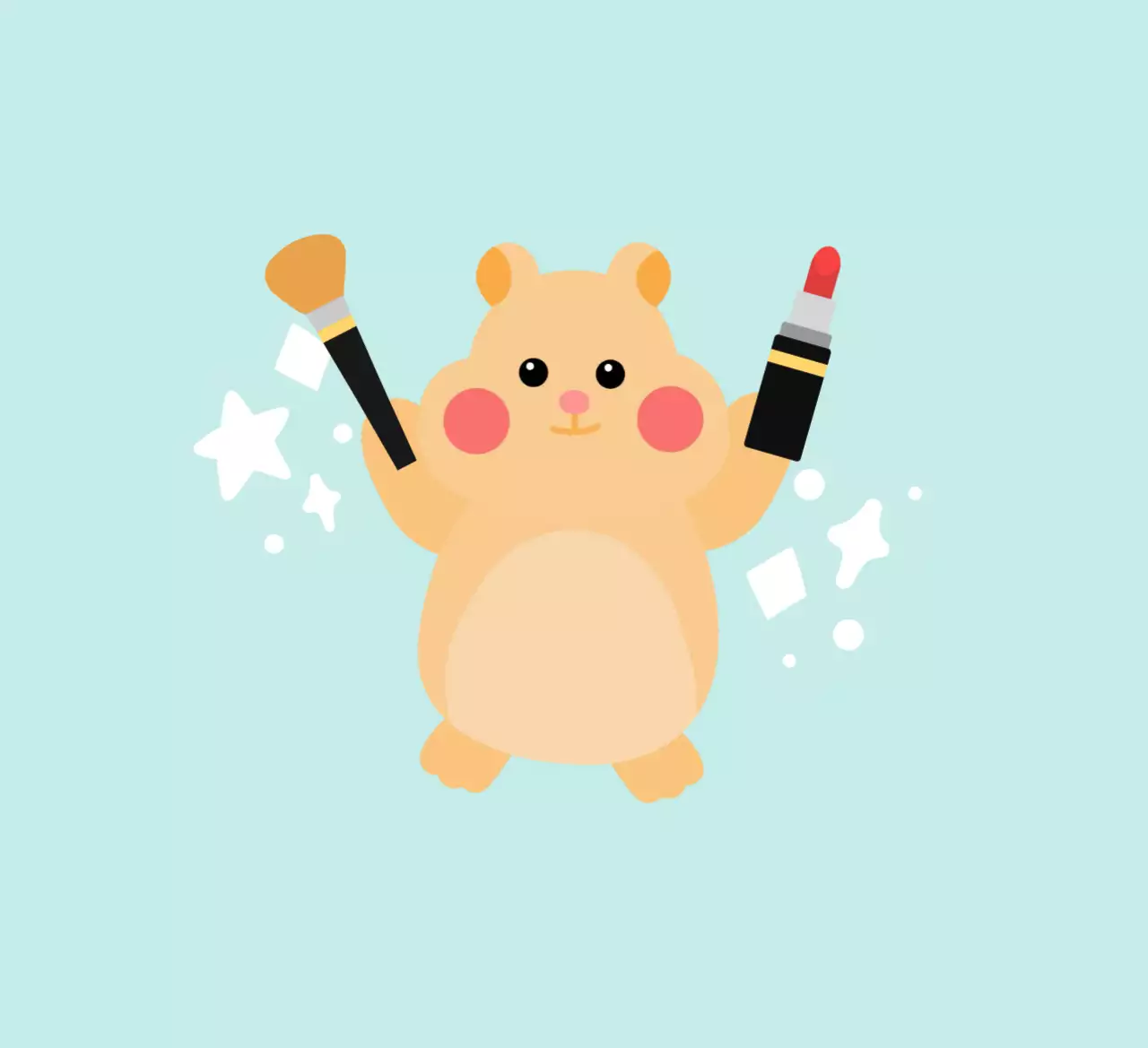 민트 아기자기한 동물 스티커