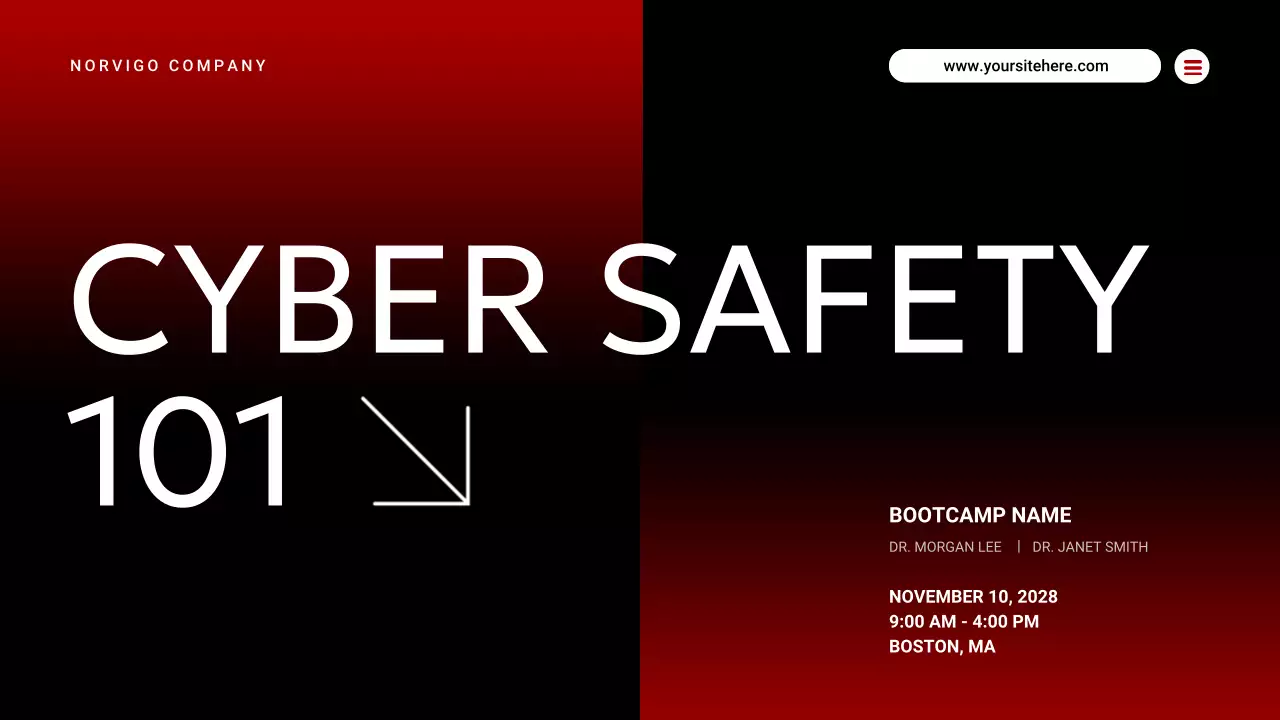 Red Modern Cybersafety Awareness Event Presentation