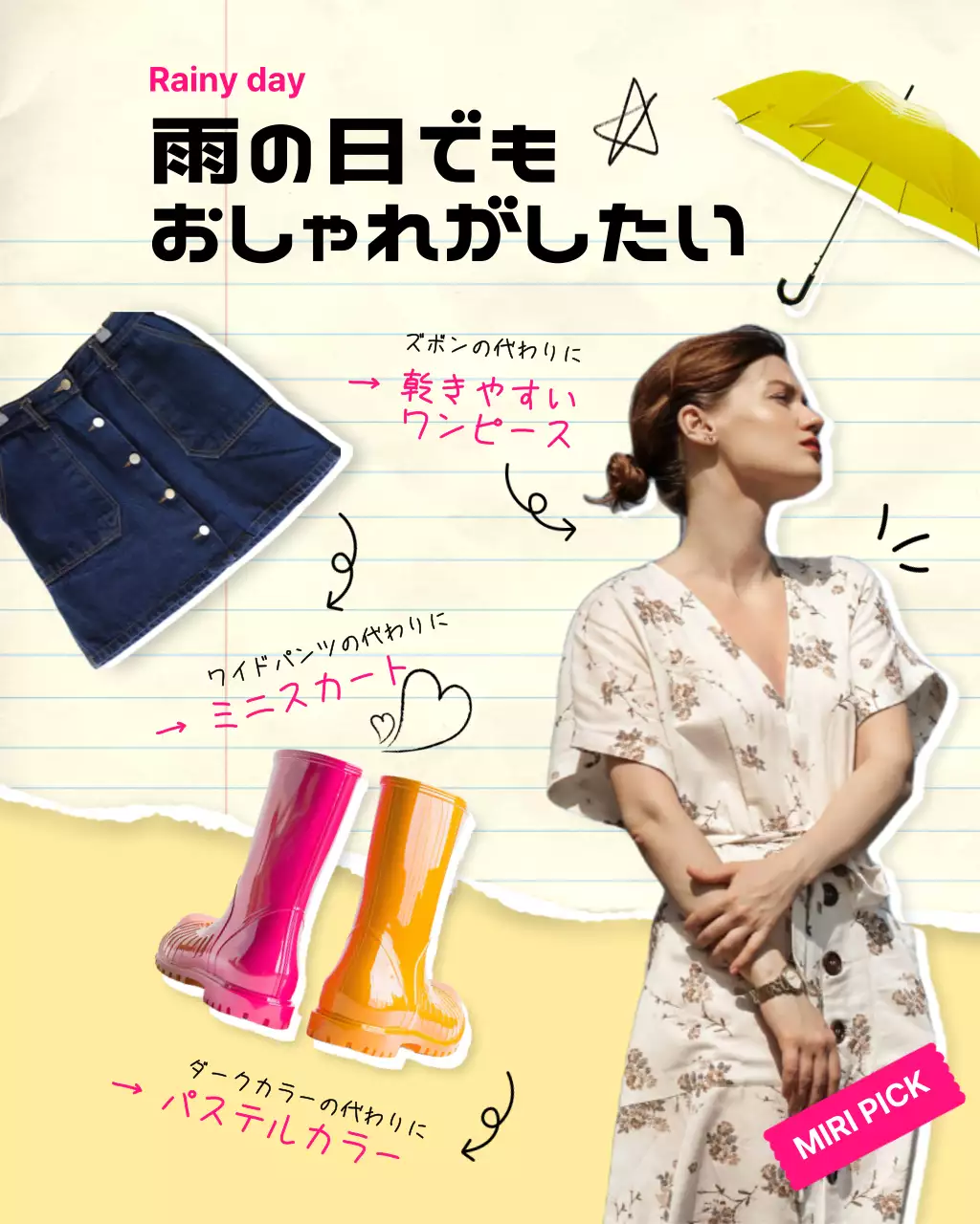 黄色 ポップ ファッション ポスター