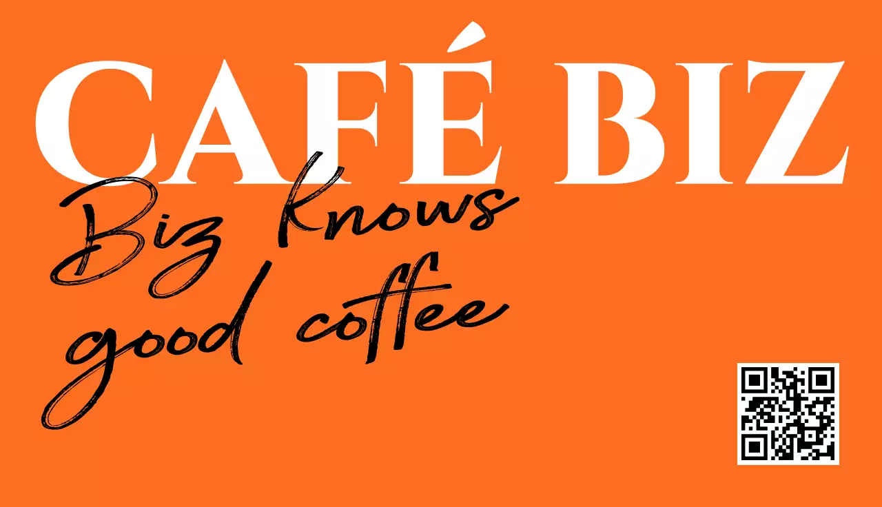 주황 모던 카페 광고