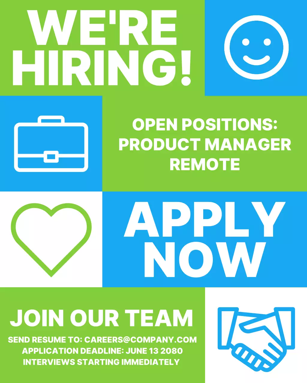 Green Modern Recruitment Advertisement Instagram Post