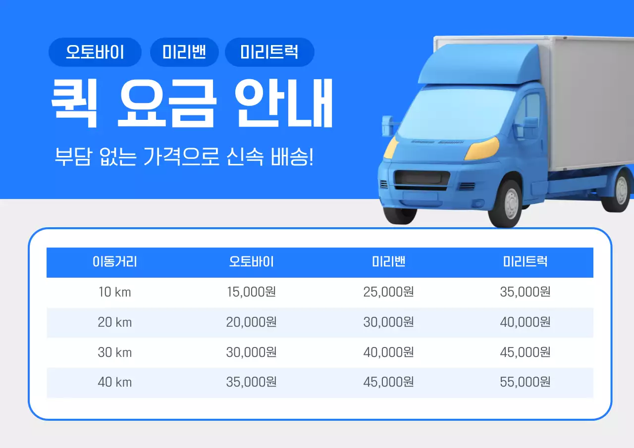 파랑 모던 배송 요금 안내