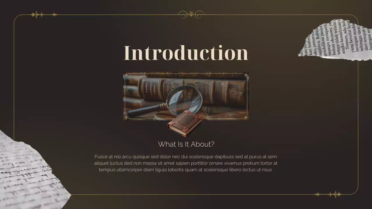 Brown Vintage Literature Historical Studies Presentation