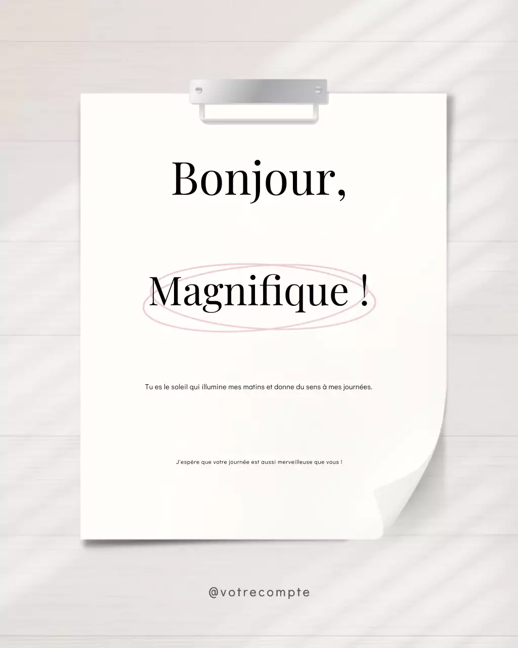 Carte de vœux minimaliste blanche pour le matin, publication Instagram