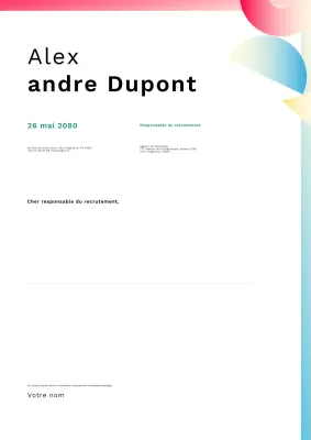 Affiche de lettre de motivation à dégradé propre