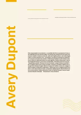 Affiche de lettre de motivation jaune de style suisse