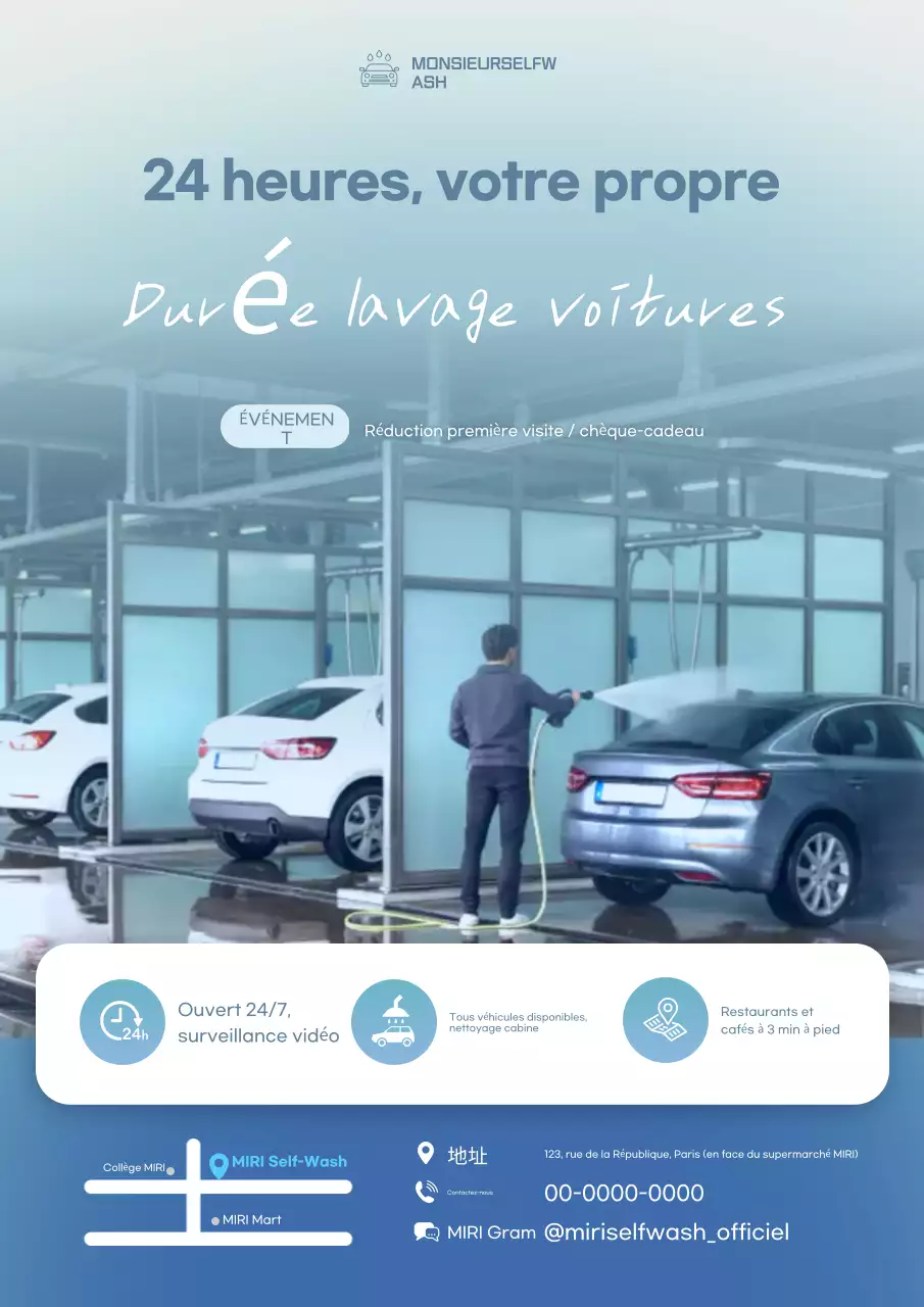 Promotion du lavage de voiture moderne Sky Blue
