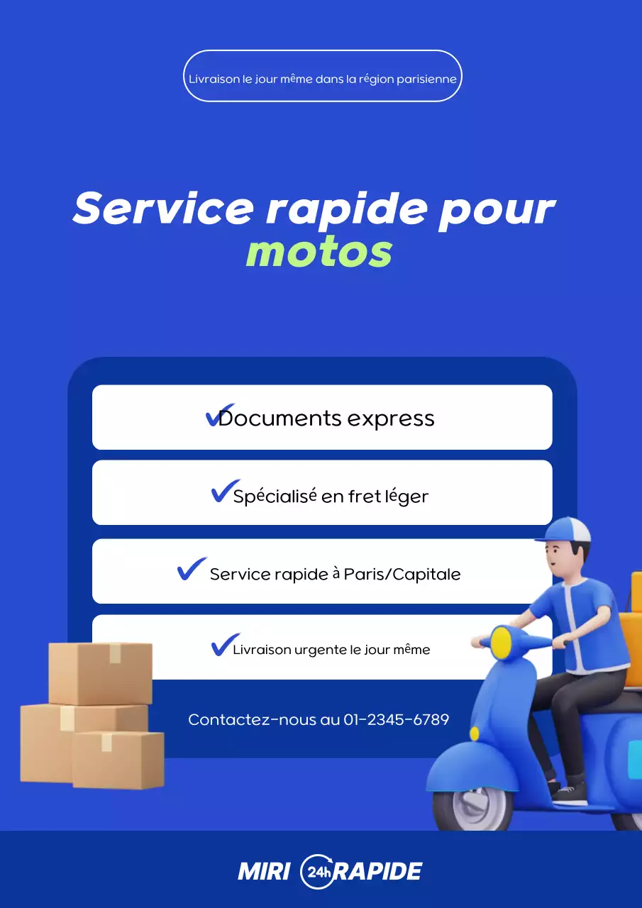 Publicité de livraison moderne bleue