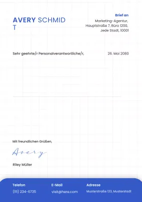 Blaues modernes Geschäftsbriefkopf-Plakat