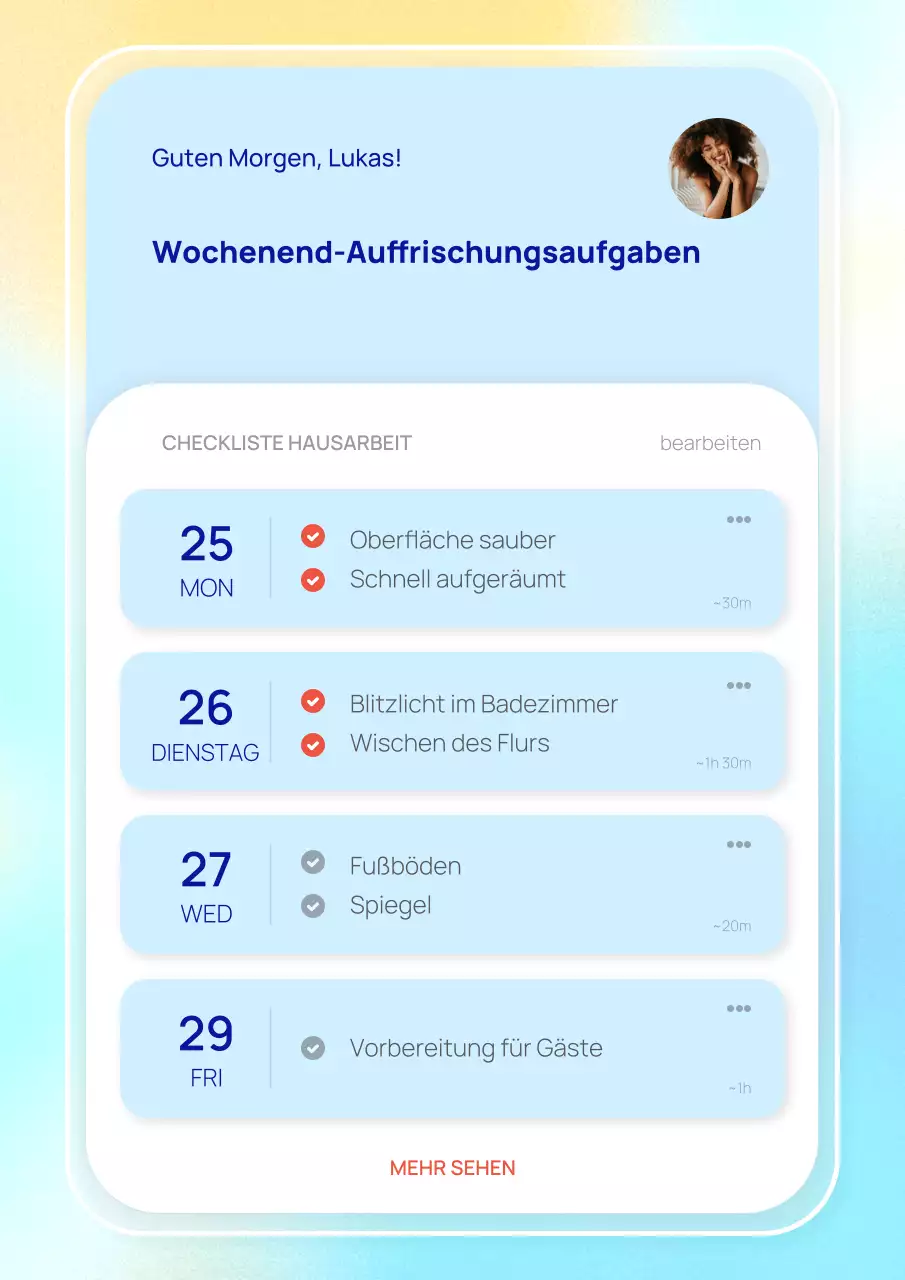 Blauer moderner Aufgabenplaner Poster