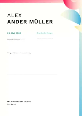 Anschreiben mit klarem Farbverlauf Poster