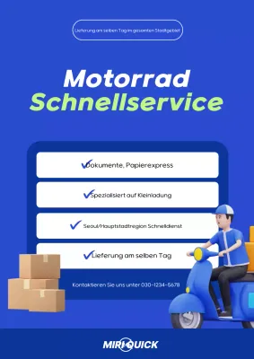 Blaue moderne Lieferwerbung