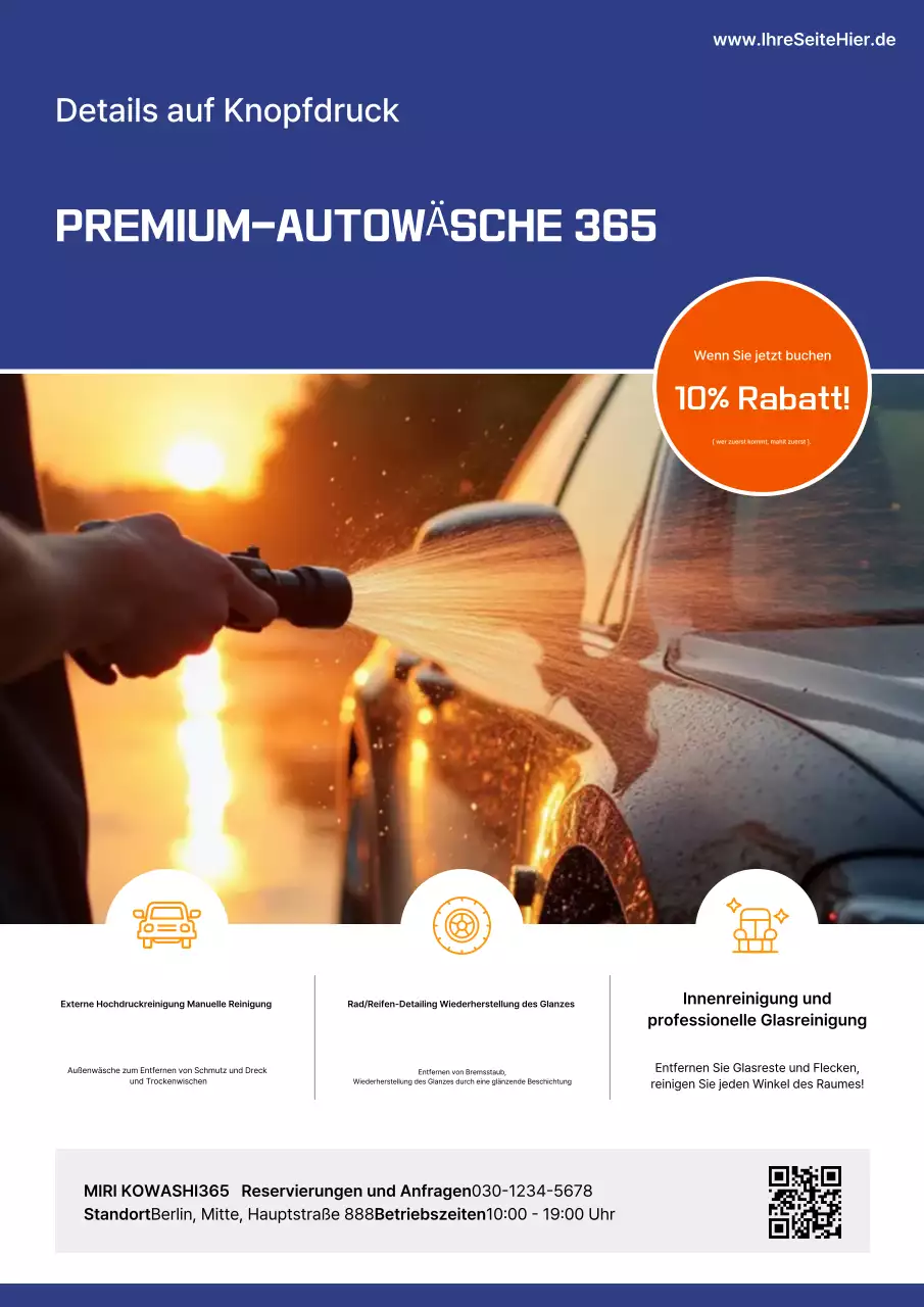 Blaue moderne Autowaschwerbung